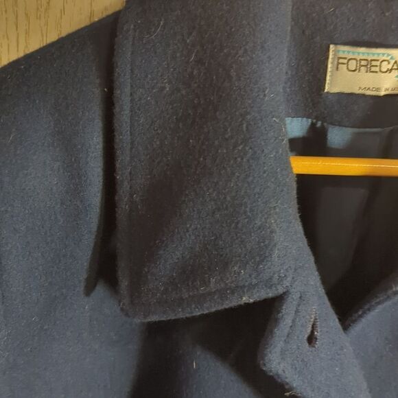 Forecaster Of Boston Navy Wool Blend Button Coat Size 12 Pocket Unisex Elegant - Picture 3 of 10